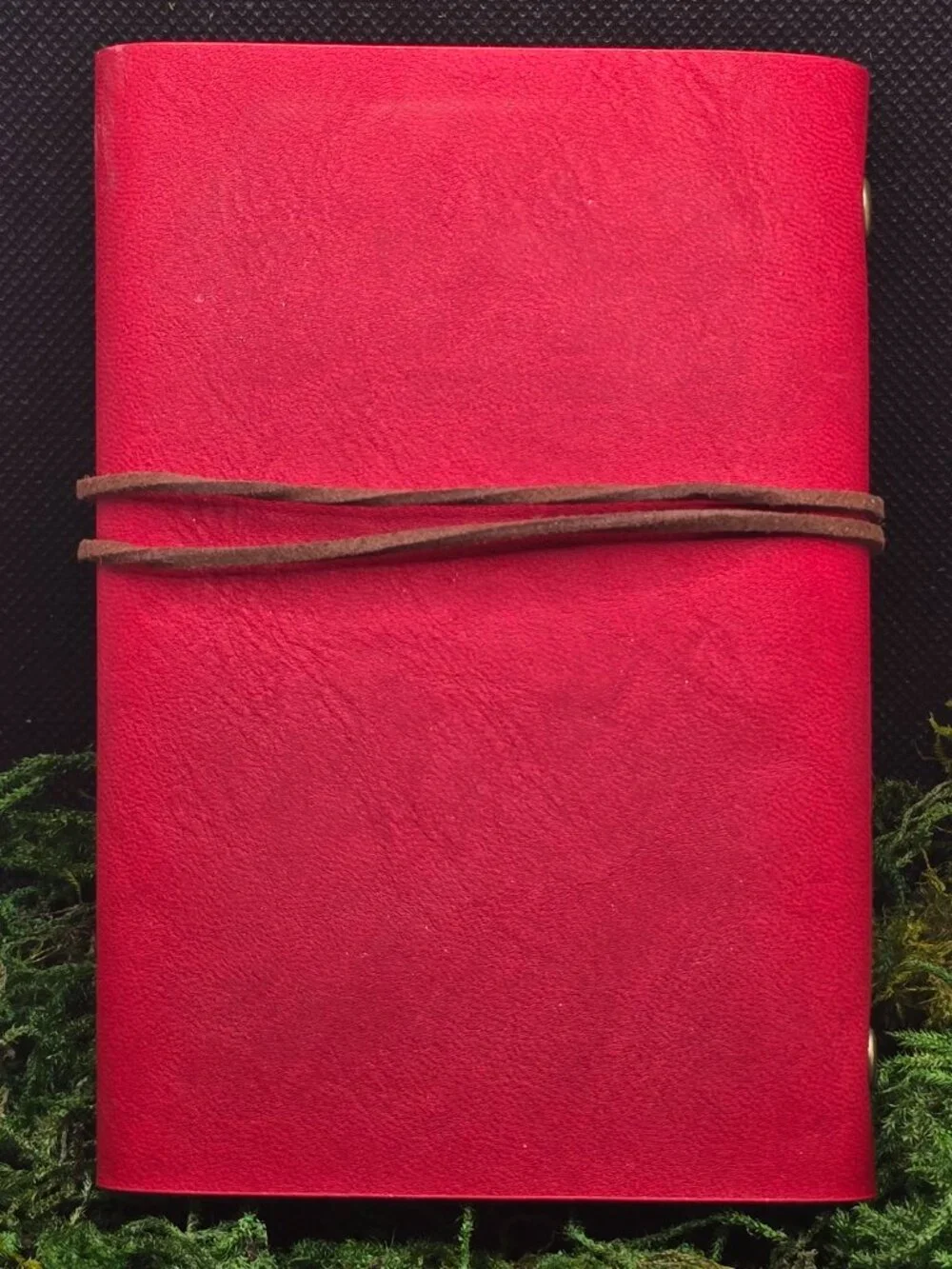Red Faux Leather Crystal Journal | Amethyst Aventurine Quartz